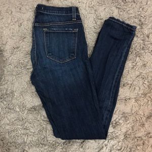 Dark blue flying monkey ripped jeans
